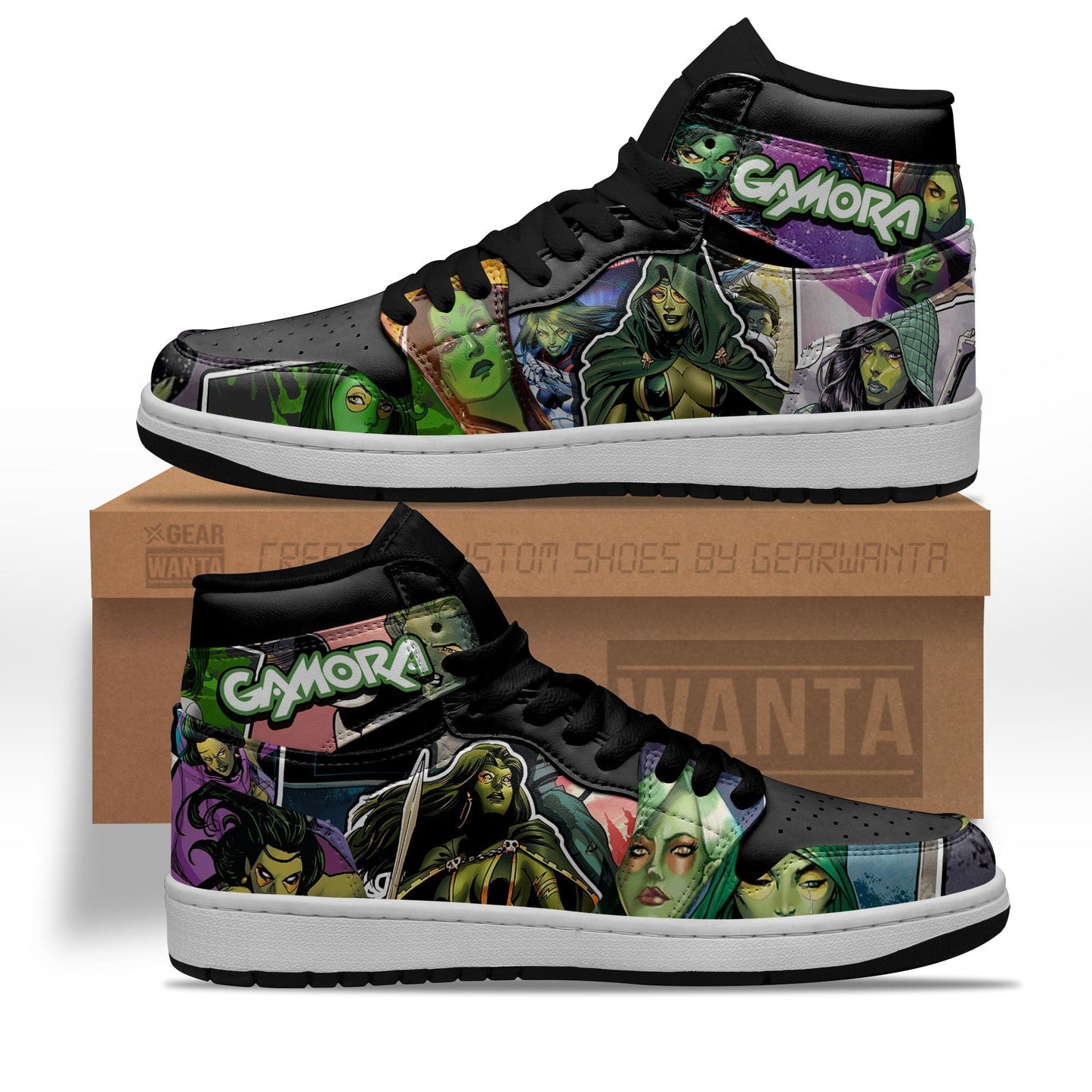 Ideafootwear Avenger Gamora AJ1 High Sneakers Shoes For Men And Women 1