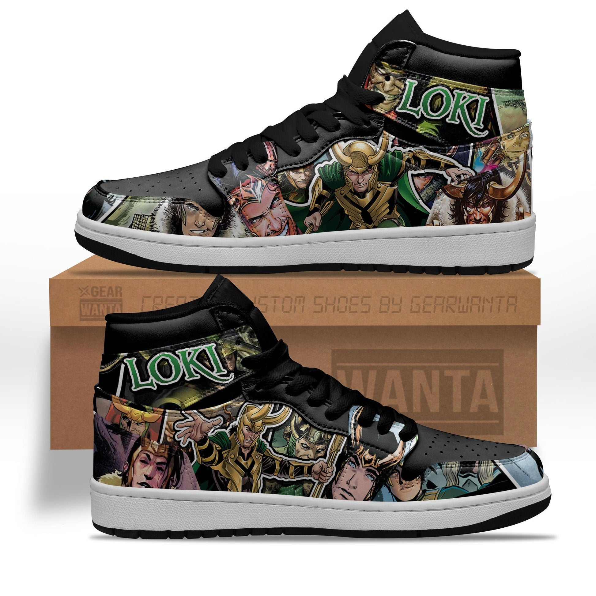 Ideafootwear Avenger Loki AJ1 High Sneakers Shoes For Men And Women 1