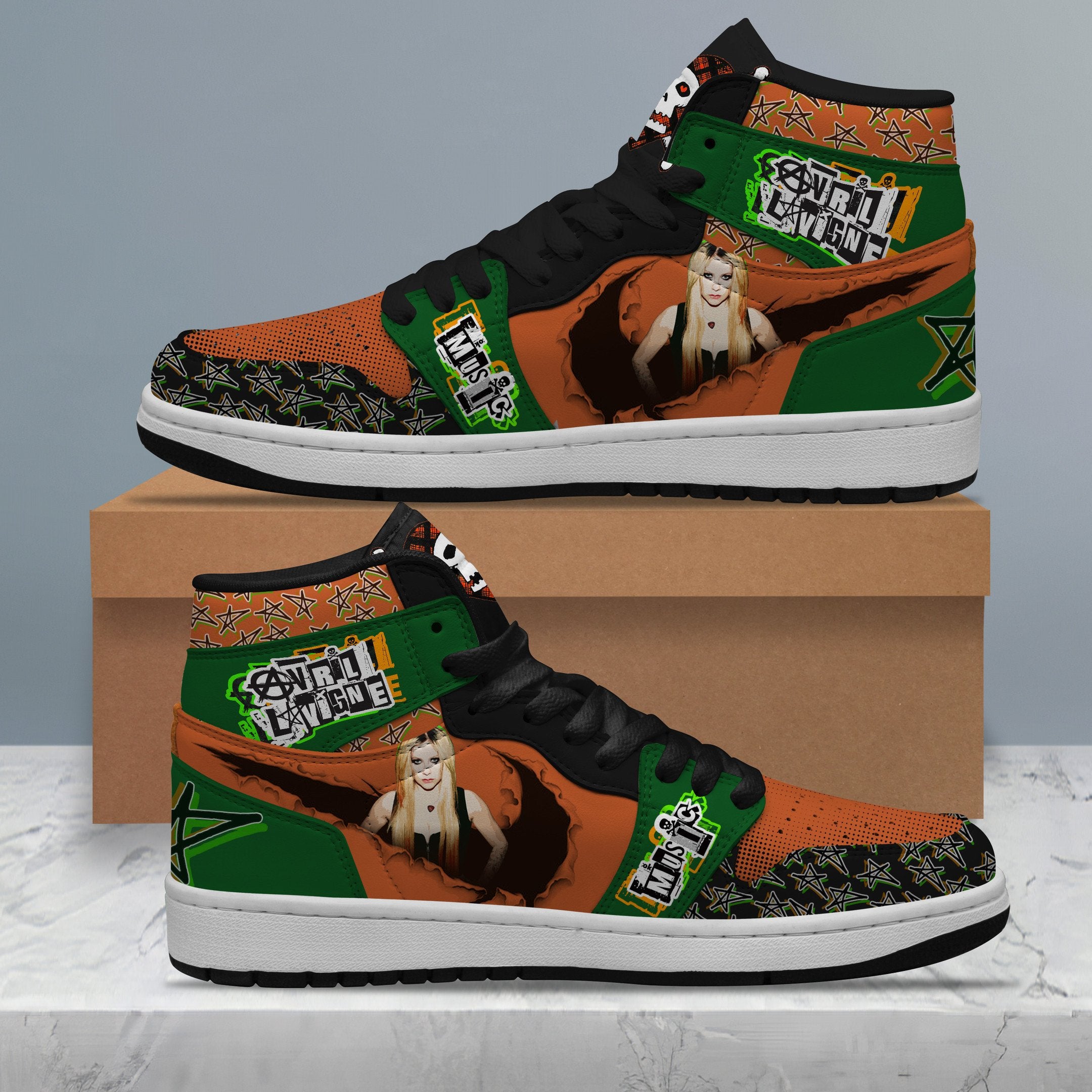 Ideafootwear Avril Lavigne AJ1 High Sneakers Shoes For Men And Women 2