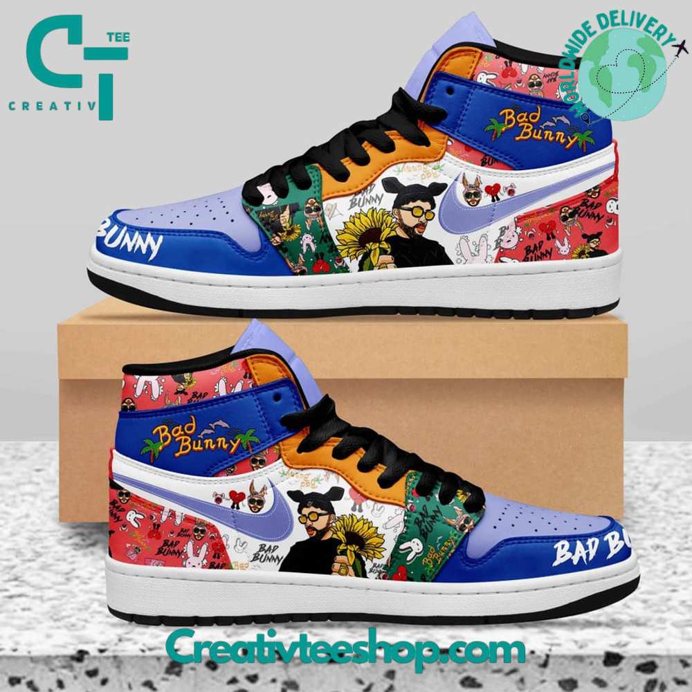 Ideafootwear Bad Bunny AJ1 High Sneakers Shoes For Men And Women 3