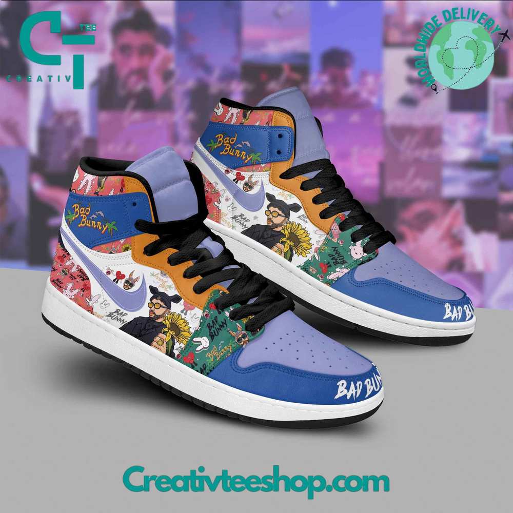 Ideafootwear Bad Bunny AJ1 High Sneakers Shoes For Men And Women 3