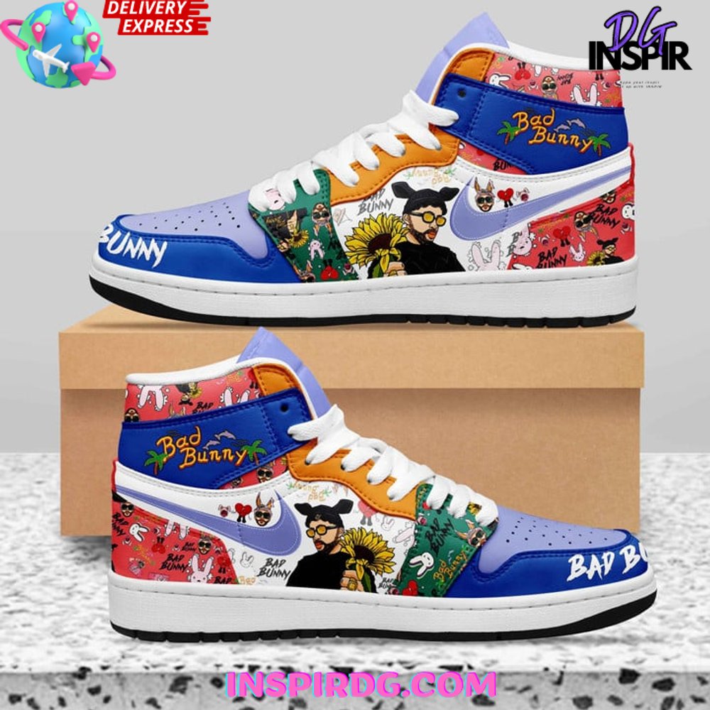 Ideafootwear Bad Bunny AJ1 High Sneakers Shoes For Men And Women 2