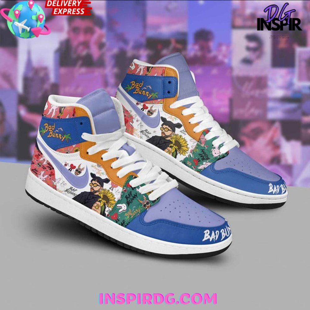 Ideafootwear Bad Bunny AJ1 High Sneakers Shoes For Men And Women 2