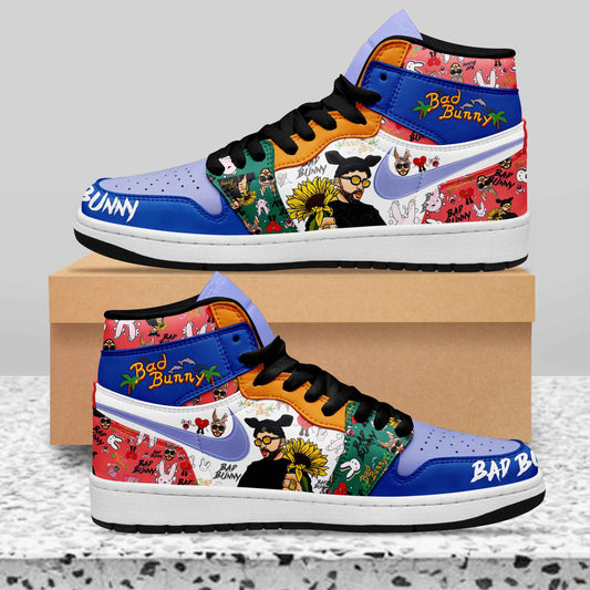 Ideafootwear Bad Bunny AJ1 High Sneakers Shoes For Men And Women 5