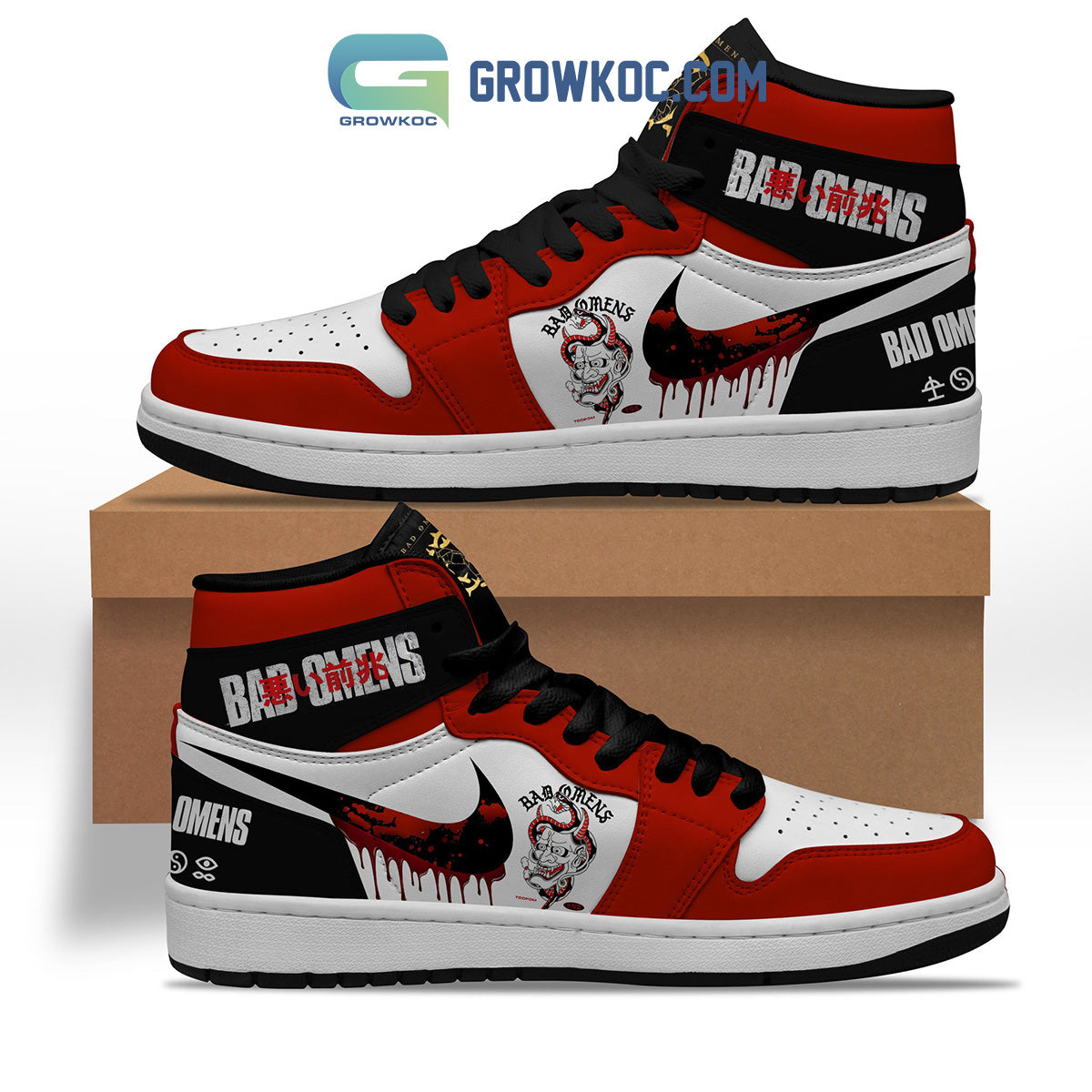 Ideafootwear Bad Omens AJ1 High Sneakers Shoes For Men And Women 1