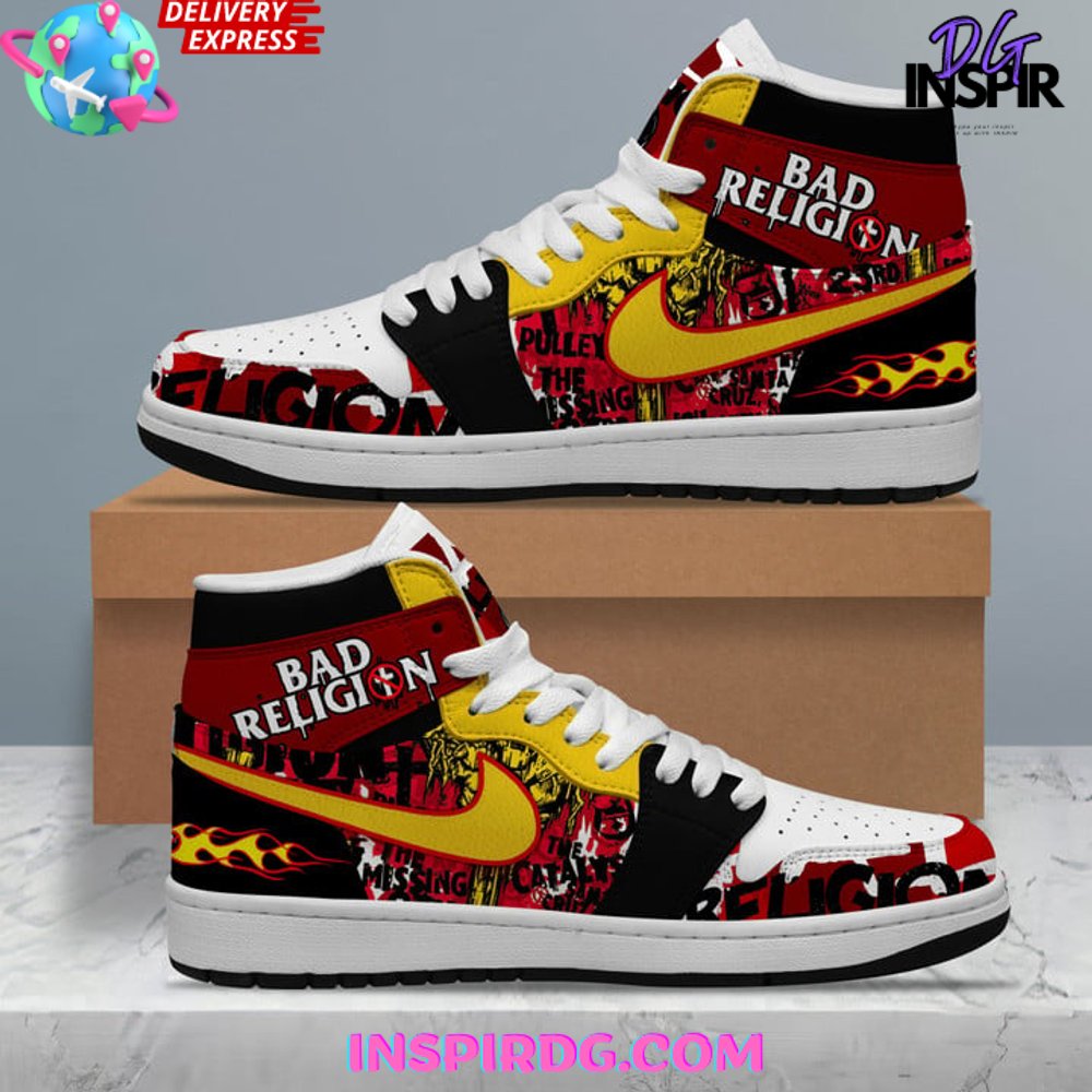 Ideafootwear Bad Religion AJ1 High Sneakers Shoes For Men And Women 2
