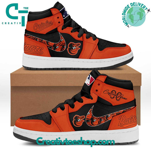 Ideafootwear Baltimore Orioles AJ1 High Sneakers Shoes For Men And Women 12