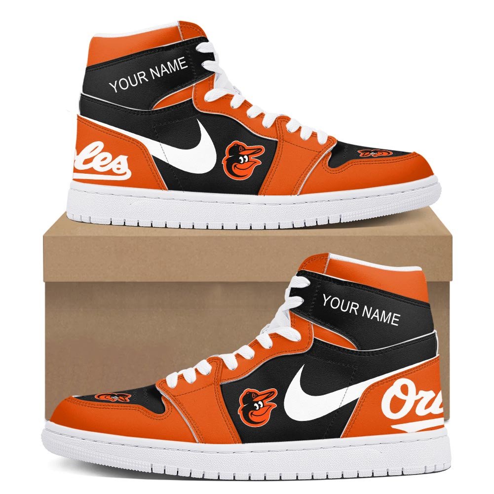 Ideafootwear Baltimore Orioles AJ1 High Sneakers Shoes For Men And Women 7