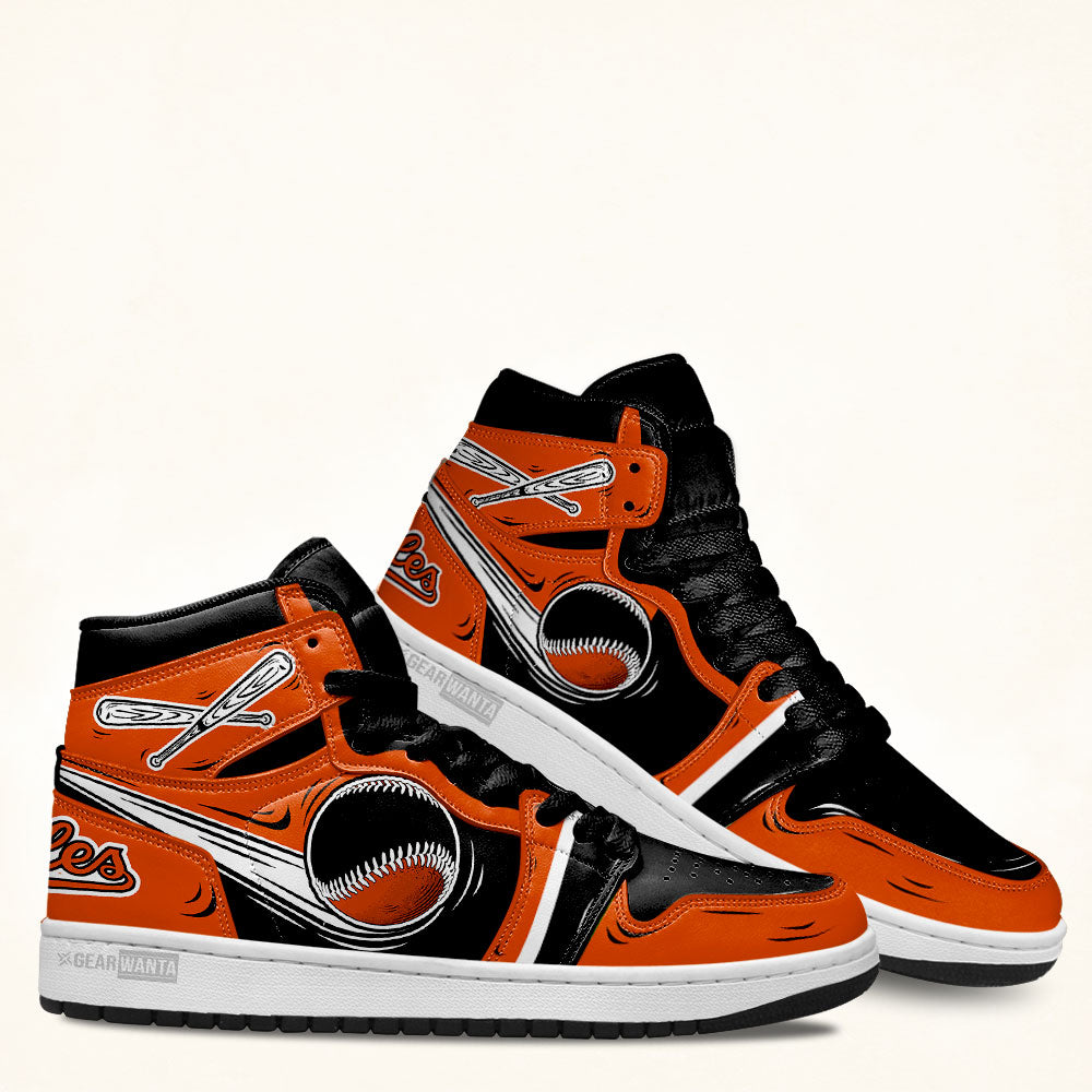 Ideafootwear Baltimore Orioles AJ1 High Sneakers Shoes For Men And Women 9