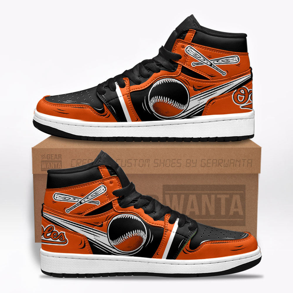 Ideafootwear Baltimore Orioles AJ1 High Sneakers Shoes For Men And Women 9