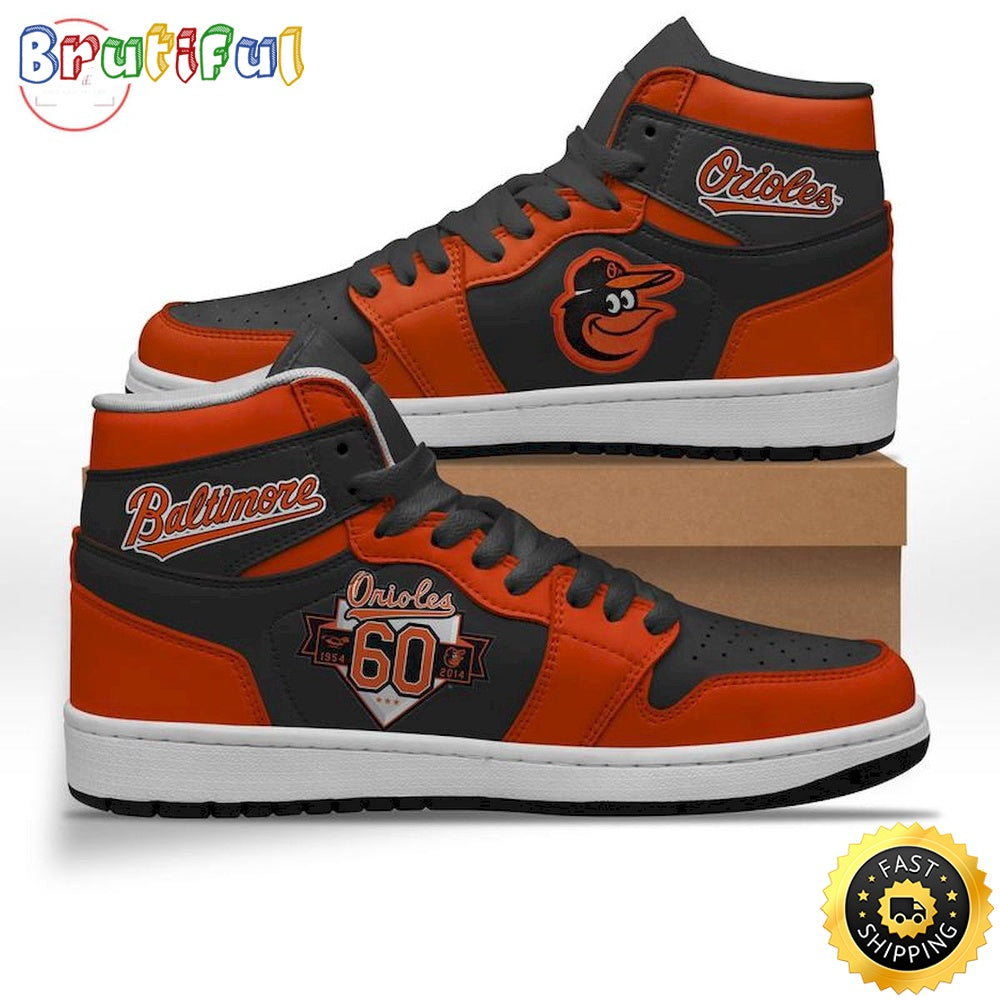 Ideafootwear Baltimore Orioles MLB AJ1 High Sneakers Shoes For Men And Women 4