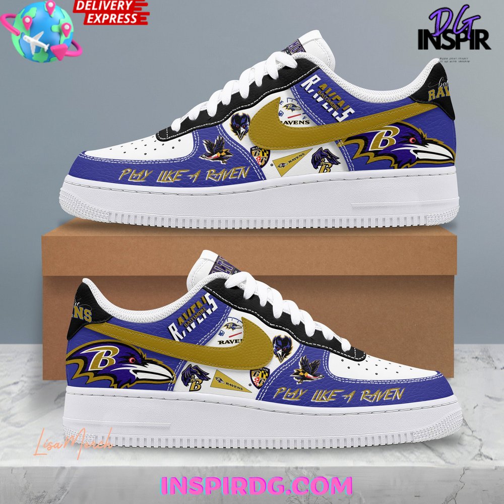Ideafootwear Baltimore Ravens Air Low-Top Sneakers Shoes For Men And Women 7