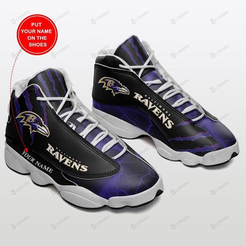 Ideafootwear Baltimore Ravens AJ13 Sneakers Shoes For Men And Women 5