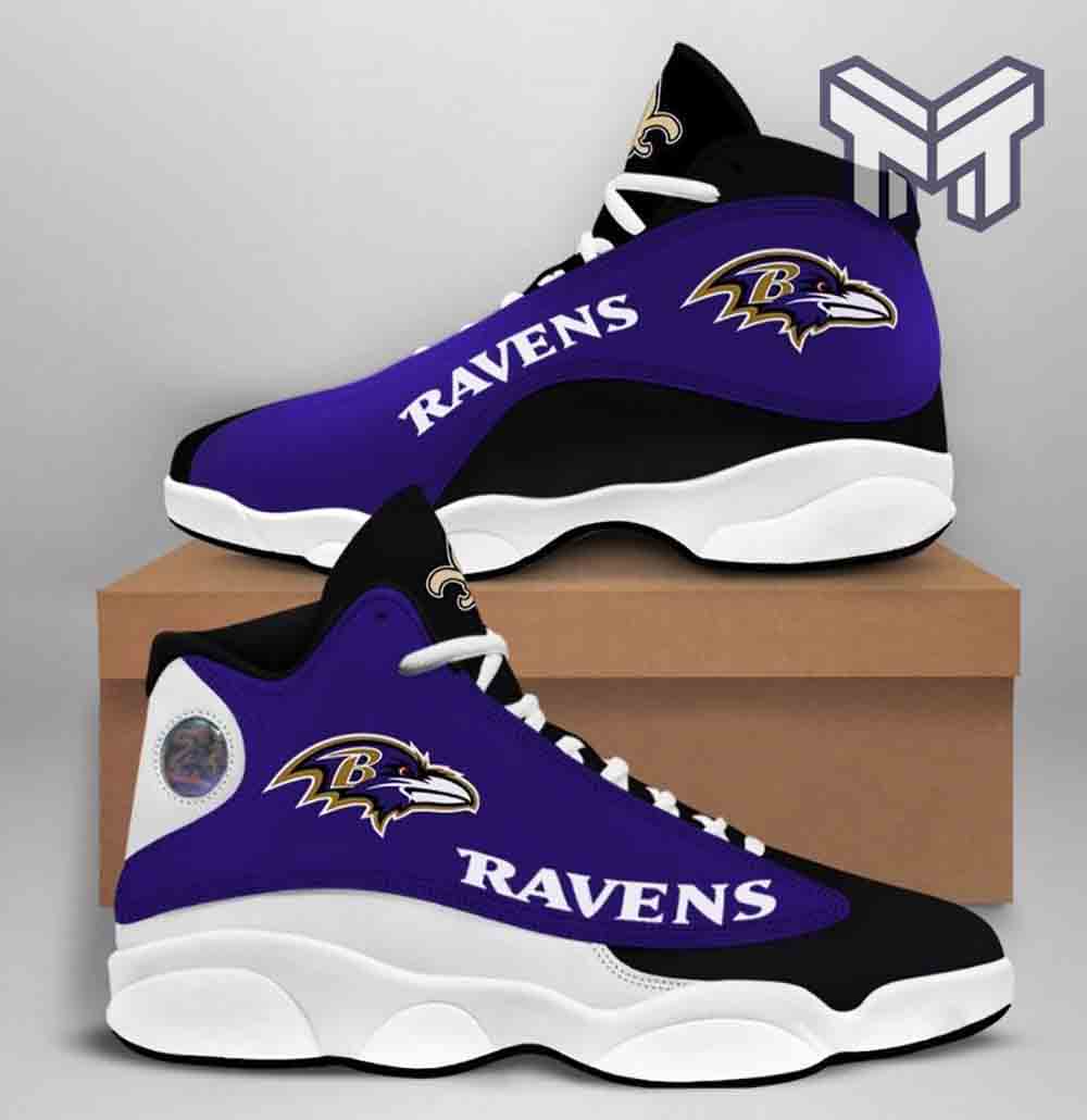 Ideafootwear Baltimore Ravens AJ13 Sneakers Shoes For Men And Women 11
