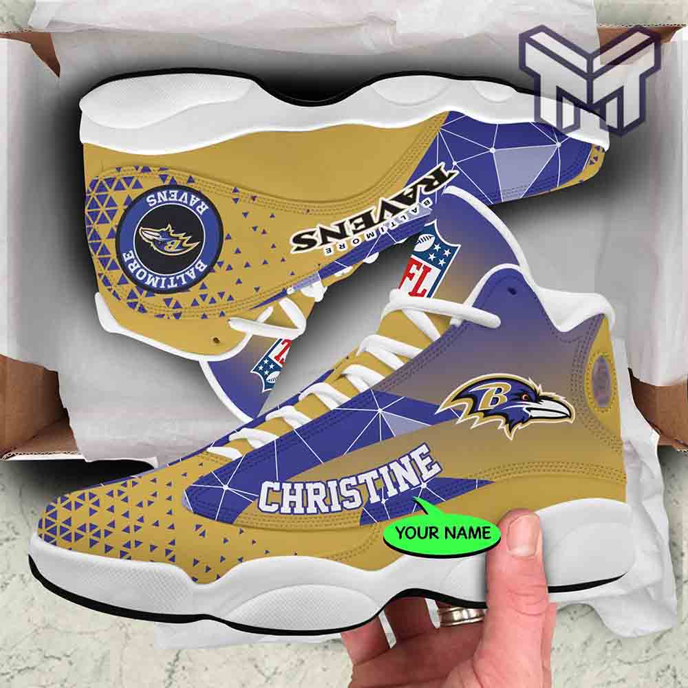 Ideafootwear Baltimore Ravens AJ13 Sneakers Shoes For Men And Women 2