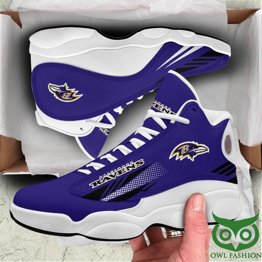 Ideafootwear Baltimore Ravens AJ13 Sneakers Shoes For Men And Women 17
