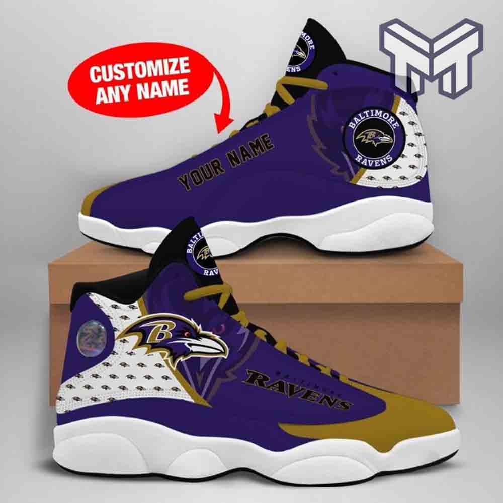 Ideafootwear Baltimore Ravens AJ13 Sneakers Shoes For Men And Women 3