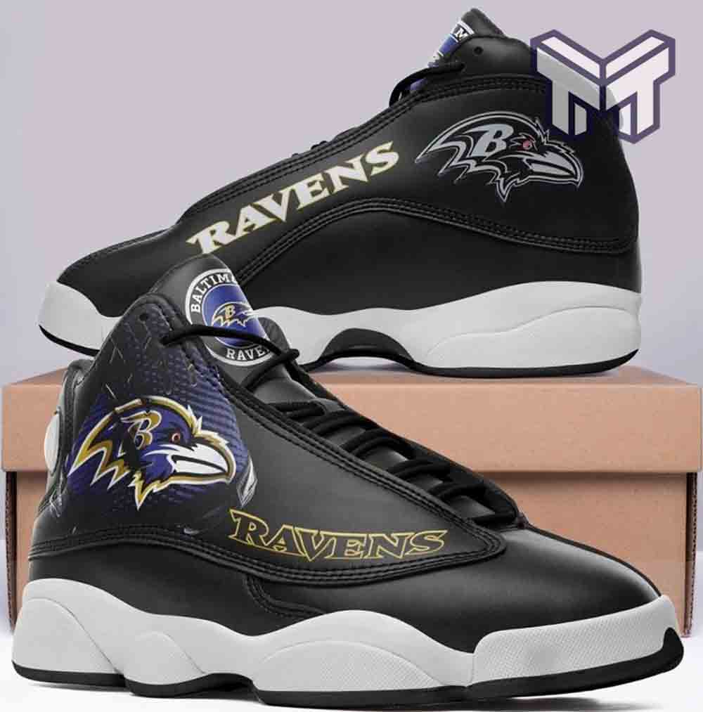Ideafootwear Baltimore Ravens AJ13 Sneakers Shoes For Men And Women 13