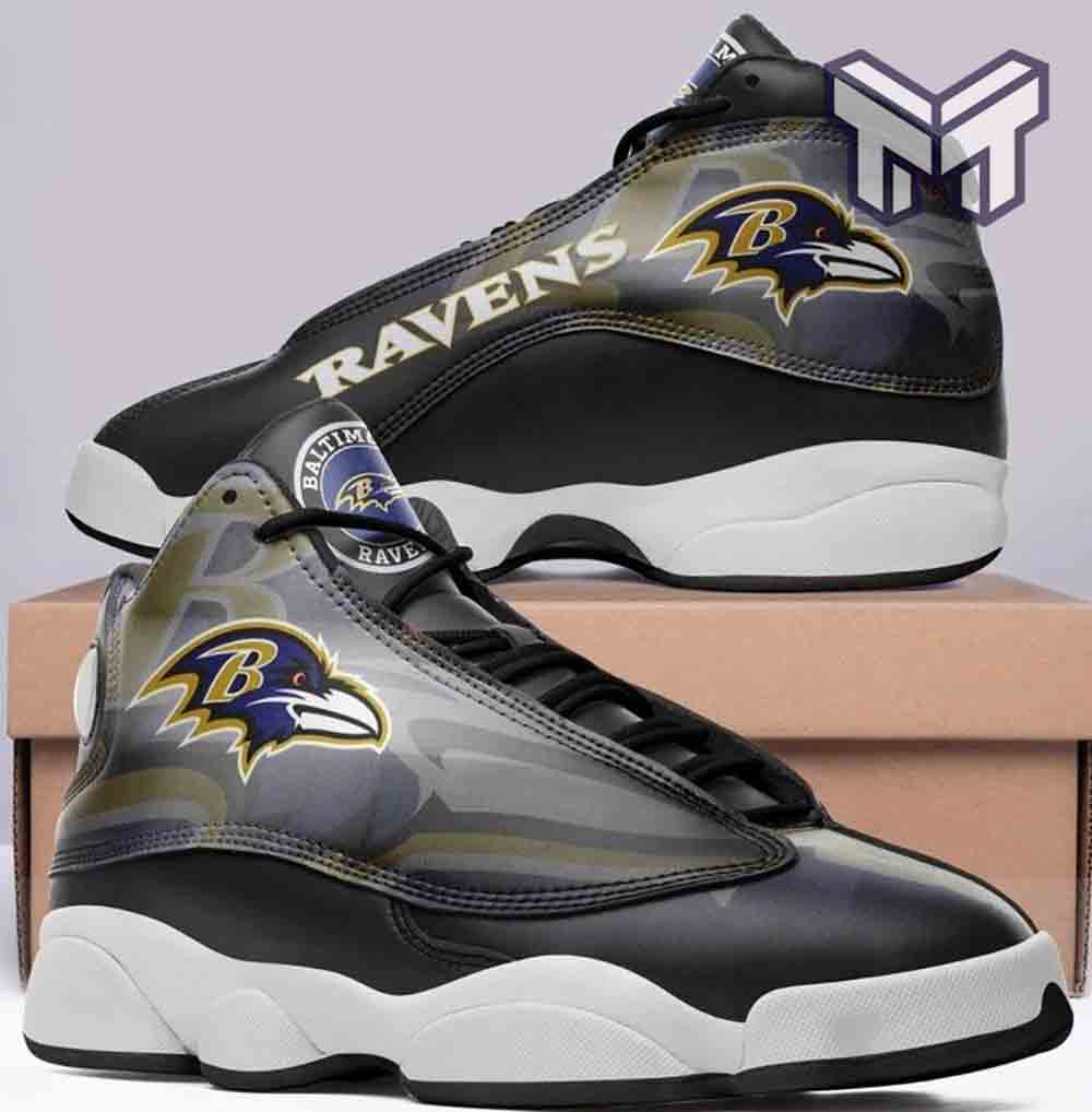 Ideafootwear Baltimore Ravens AJ13 Sneakers Shoes For Men And Women 10