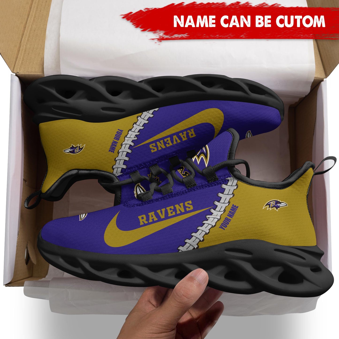 Ideafootwear Baltimore Ravens Max Soul Shoes Sneakers For Men And Women 26