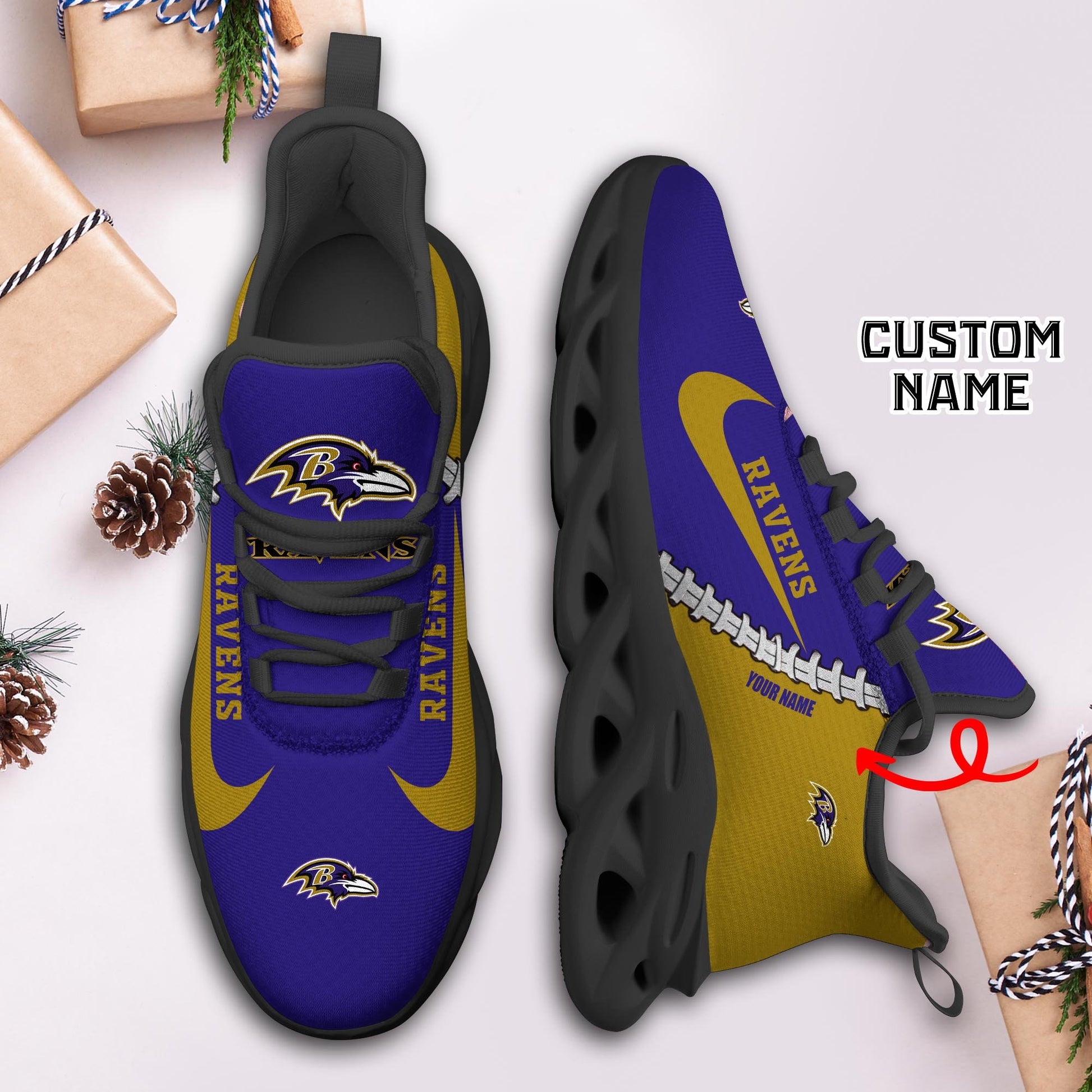 Ideafootwear Baltimore Ravens Max Soul Shoes Sneakers For Men And Women 26