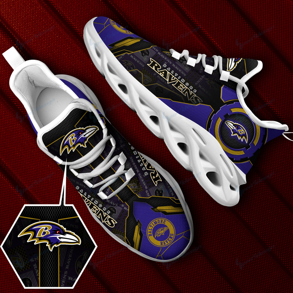 Ideafootwear Baltimore Ravens Max Soul Shoes Sneakers For Men And Women 45
