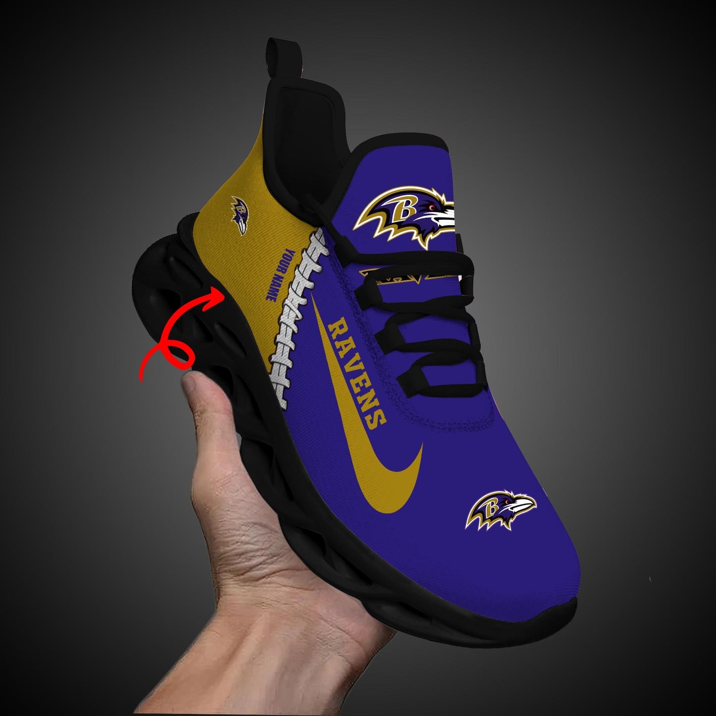 Ideafootwear Baltimore Ravens Max Soul Shoes Sneakers For Men And Women 26