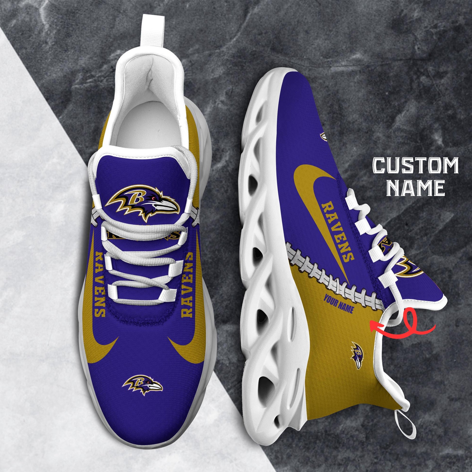 Ideafootwear Baltimore Ravens Max Soul Shoes Sneakers For Men And Women 26