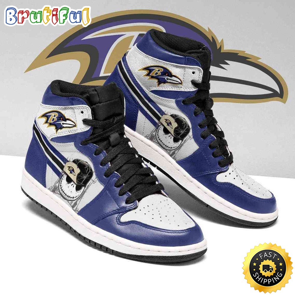 Ideafootwear Baltimore Ravens NFL AJ1 High Sneakers Shoes For Men And Women 7