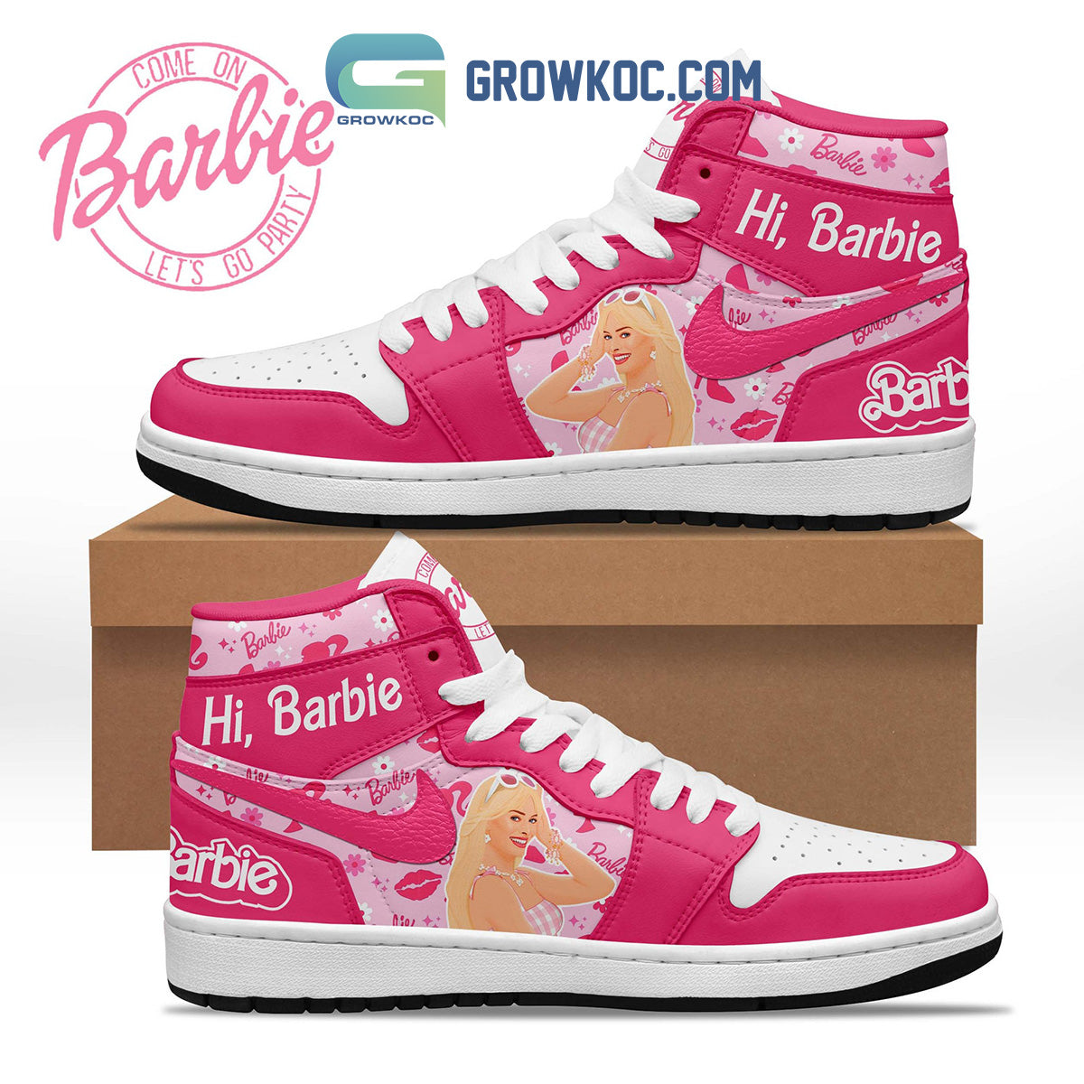 Ideafootwear Barbie AJ1 High Sneakers Shoes For Men And Women 1