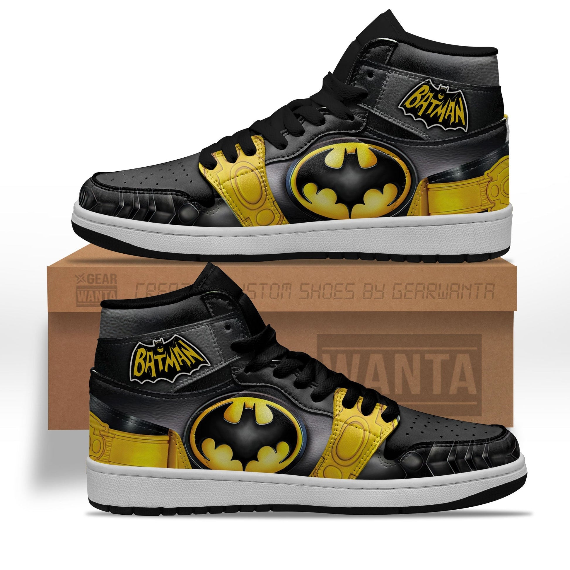 Ideafootwear Batman AJ1 High Sneakers Shoes For Men And Women 4