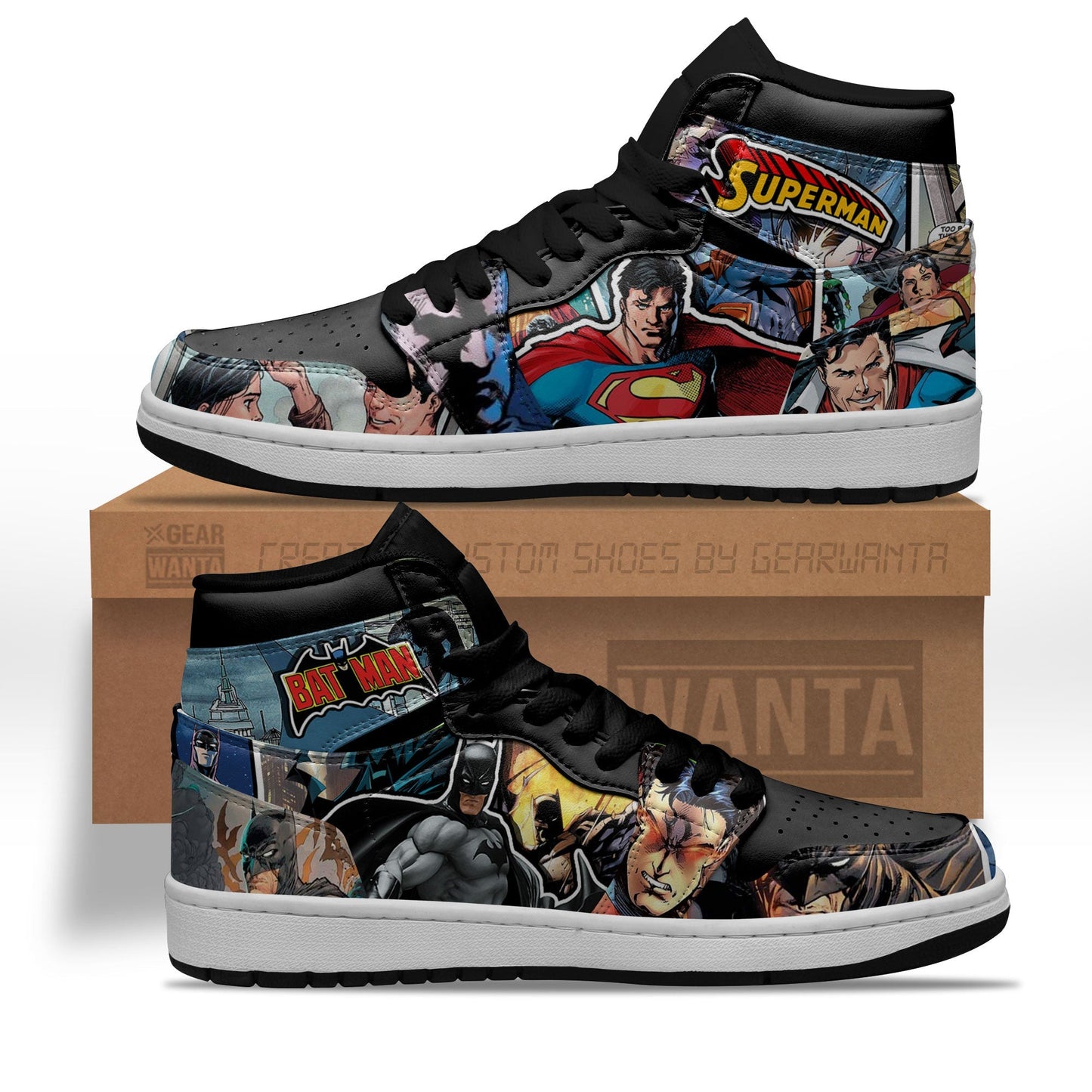 Ideafootwear Batman AJ1 High Sneakers Shoes For Men And Women 3