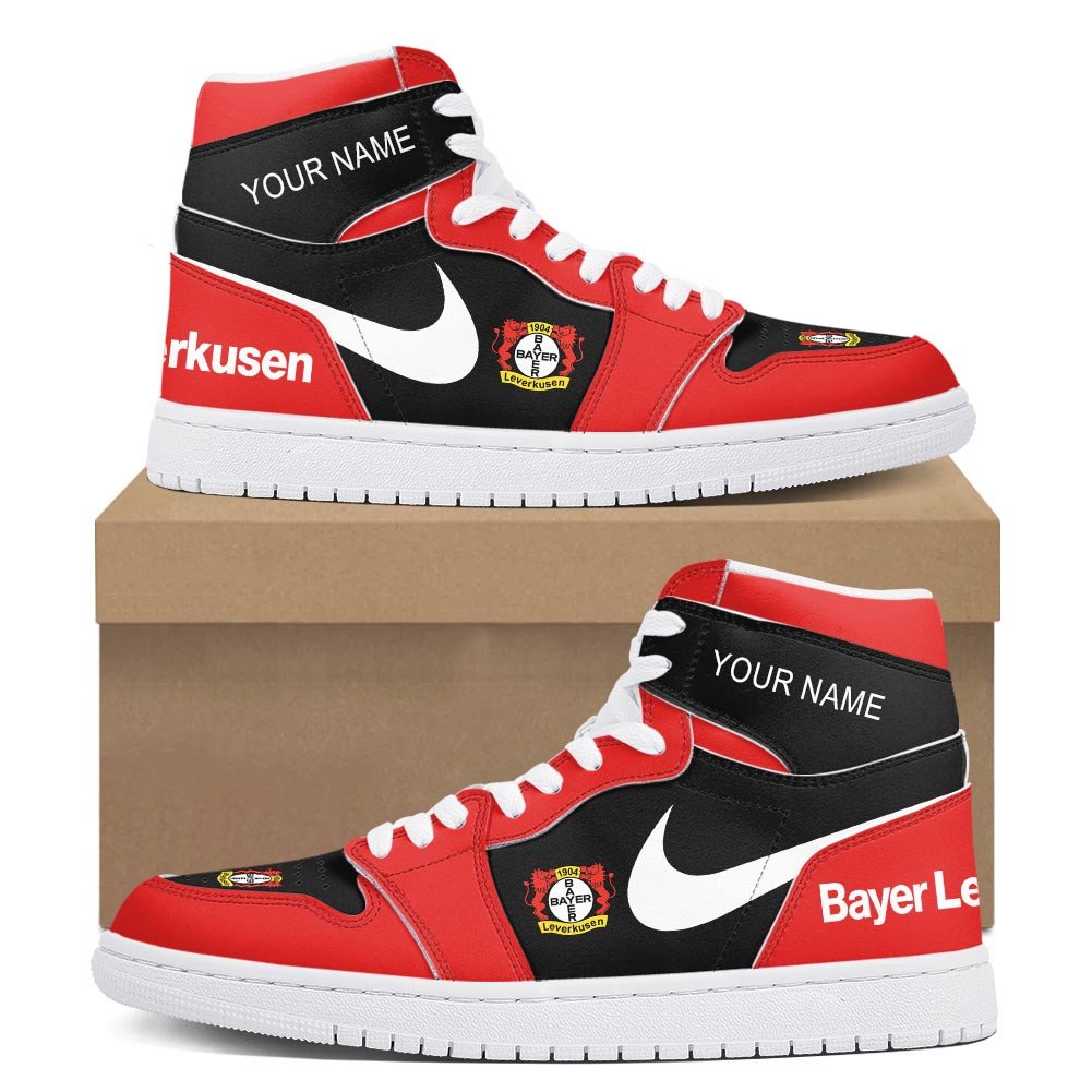 Ideafootwear Bayer Leverkusen AJ1 High Sneakers Shoes For Men And Women 1