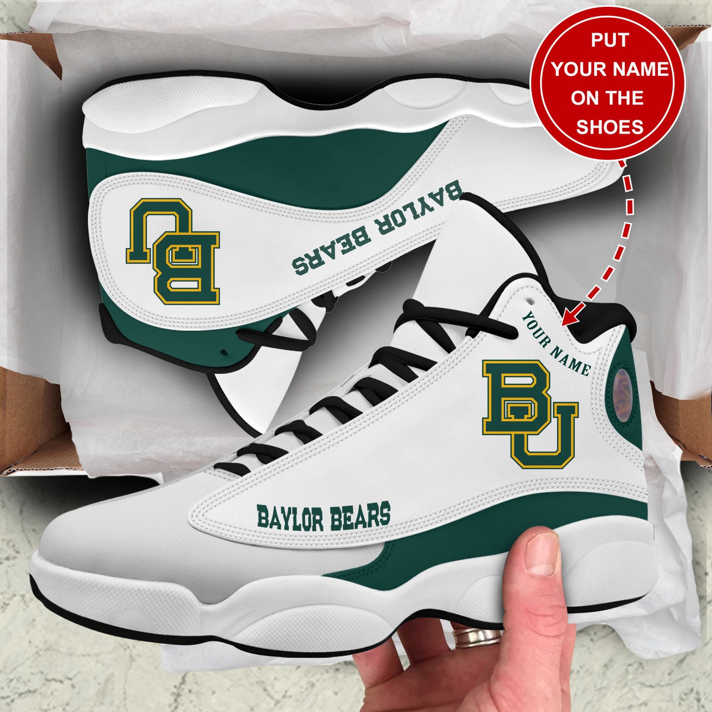 Ideafootwear Baylor Bears AJ13 Sneakers Shoes For Men And Women 1