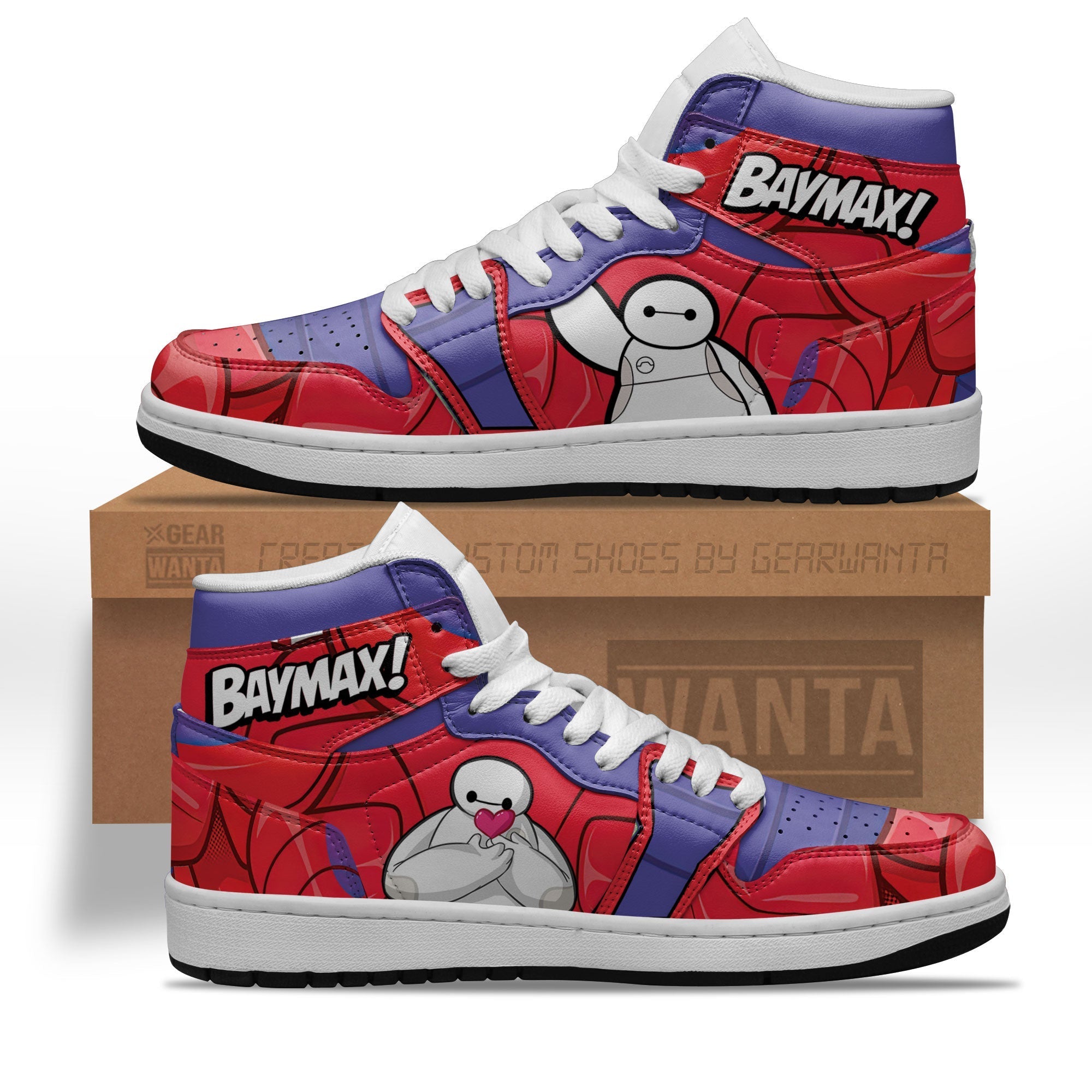 Ideafootwear Baymax AJ1 High Sneakers Shoes For Men And Women 1