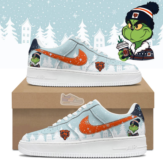 Ideafootwear Bears Football Grinchmas Air Low-Top Sneakers Shoes For Men And Women 1