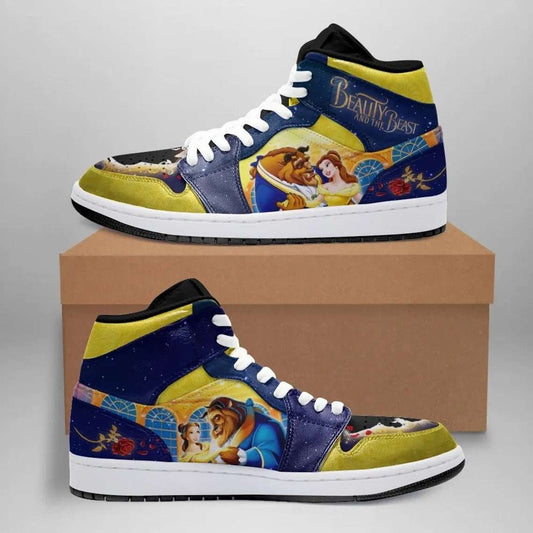 Ideafootwear Beauty and the Beast AJ1 High Sneakers Shoes For Men And Women 1