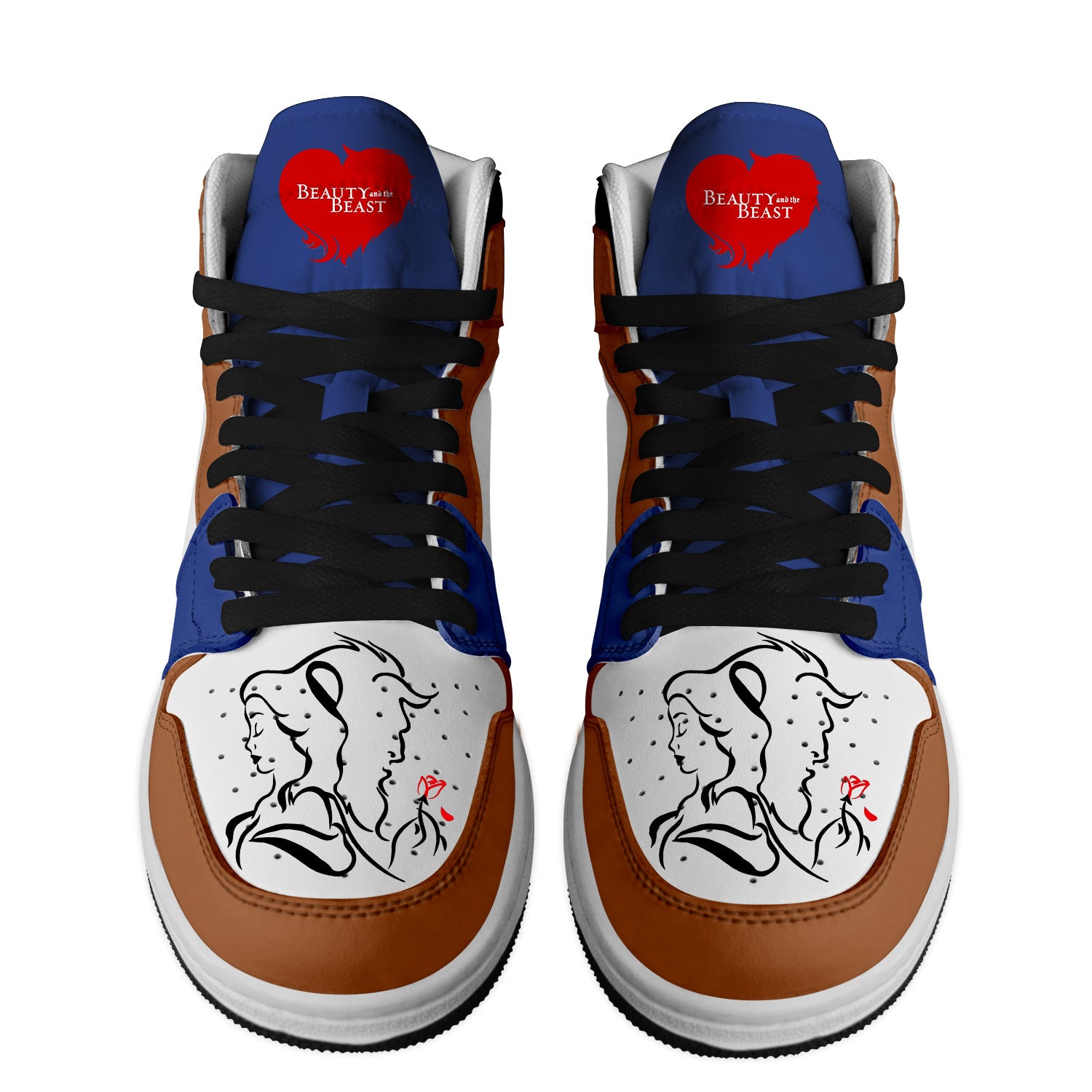 Ideafootwear Beauty and the Beast AJ1 High Sneakers Shoes For Men And Women 2
