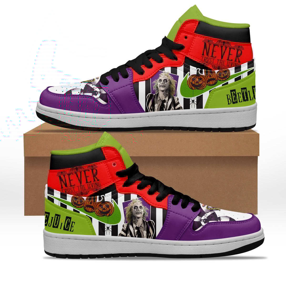 Ideafootwear Beetlejuice AJ1 High Sneakers Shoes For Men And Women 5