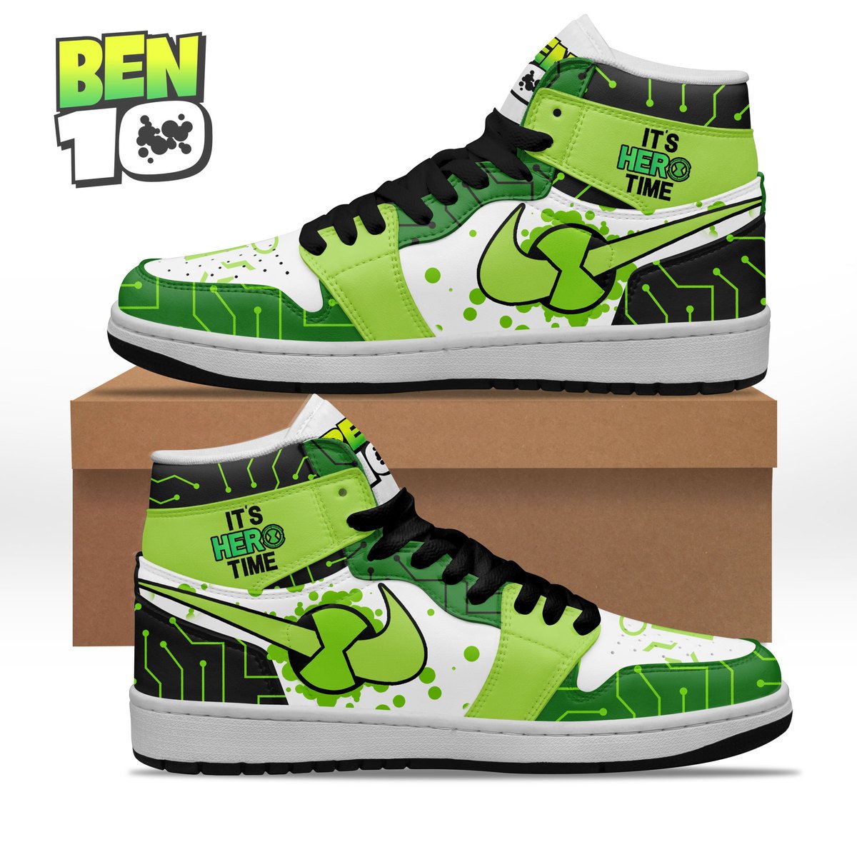 Ideafootwear Ben 10 AJ1 High Sneakers Shoes For Men And Women 1