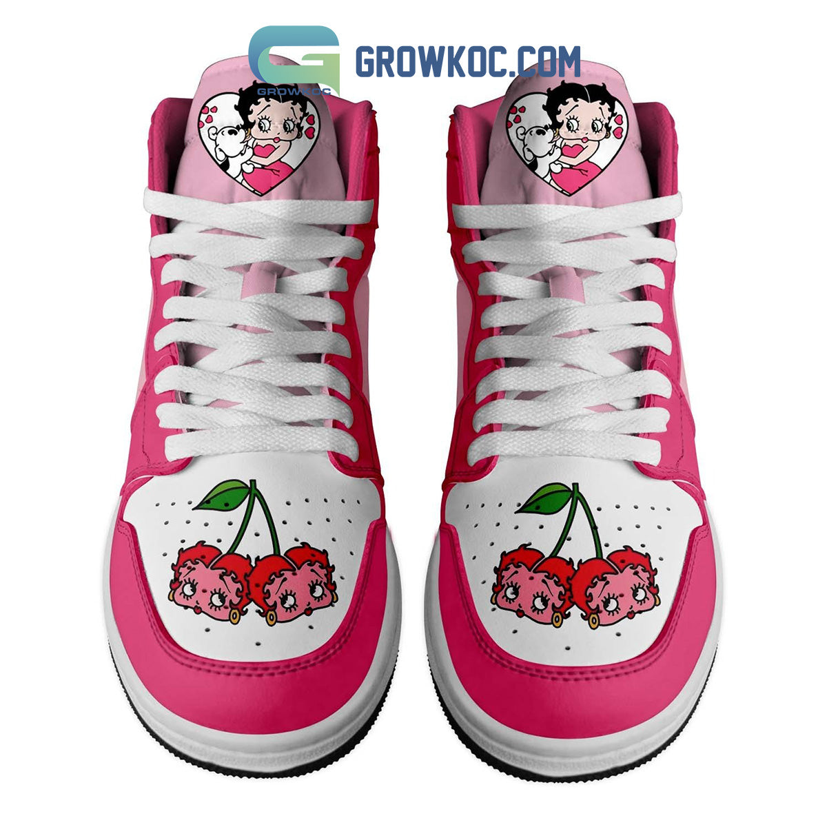Ideafootwear Betty Boop AJ1 High Sneakers Shoes For Men And Women 1