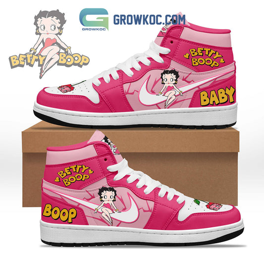 Ideafootwear Betty Boop AJ1 High Sneakers Shoes For Men And Women 1