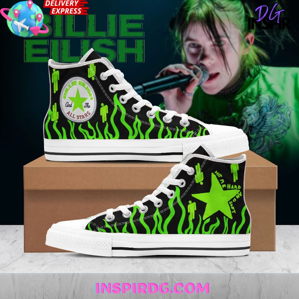 Ideafootwear Billie Eilish High Top Canvas Sneakers Shoes For Men And ...
