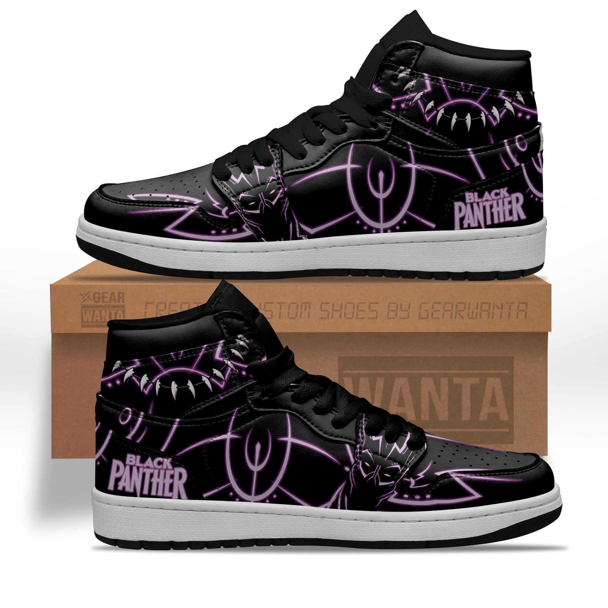 Ideafootwear Black Panther AJ1 High Sneakers Shoes For Men And Women 3