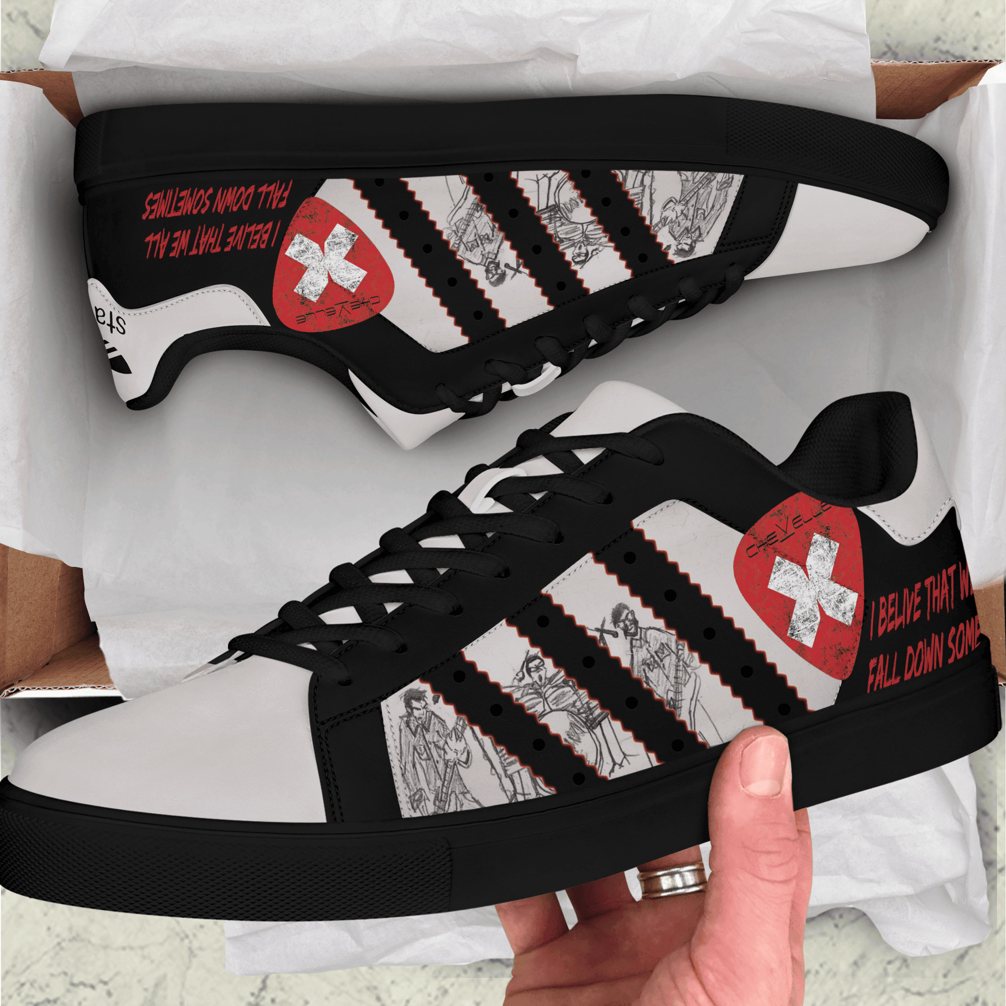 Ideafootwear Black Veil Brides Skate Stan Shoes Sneakes For Men And Women  1