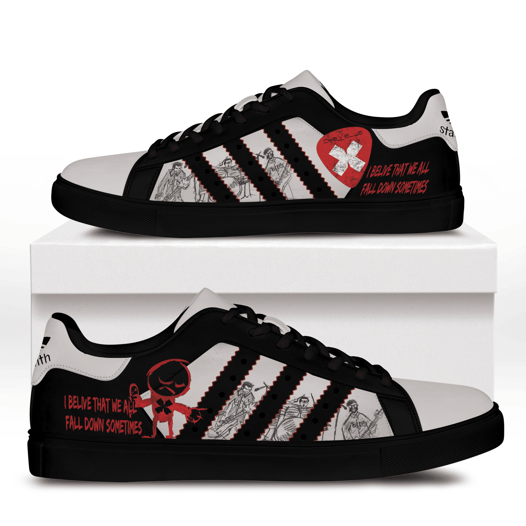 Ideafootwear Black Veil Brides Skate Stan Shoes Sneakes For Men And Women  1