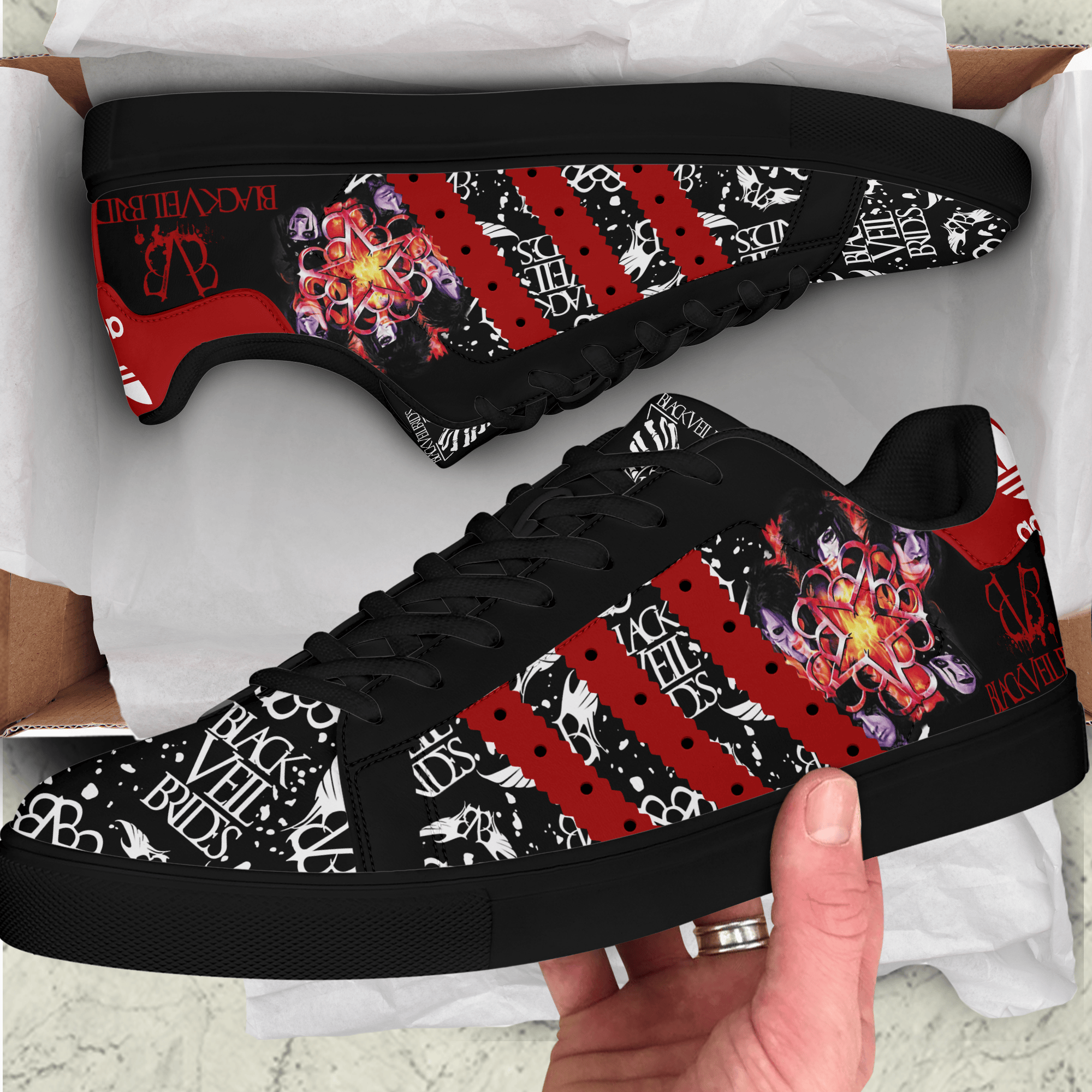 Ideafootwear Black Veil Brides Skate Stan Shoes Sneakes For Men And Women  2