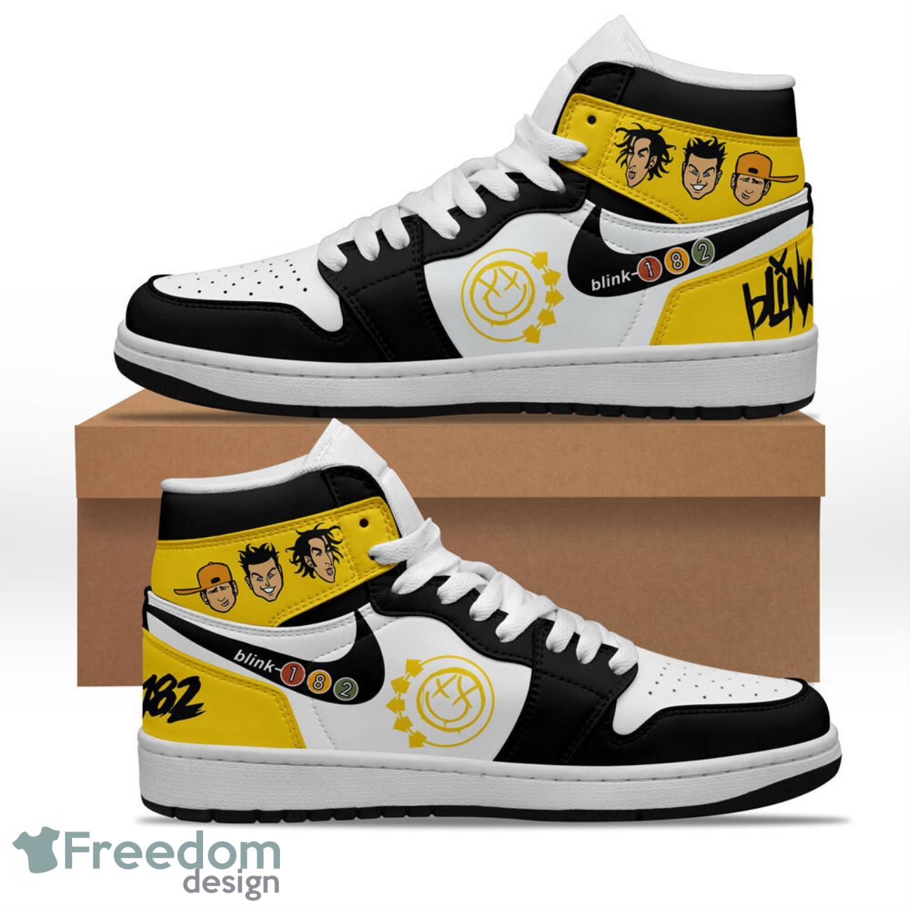Ideafootwear Blink 182 AJ1 High Sneakers Shoes For Men And Women 5