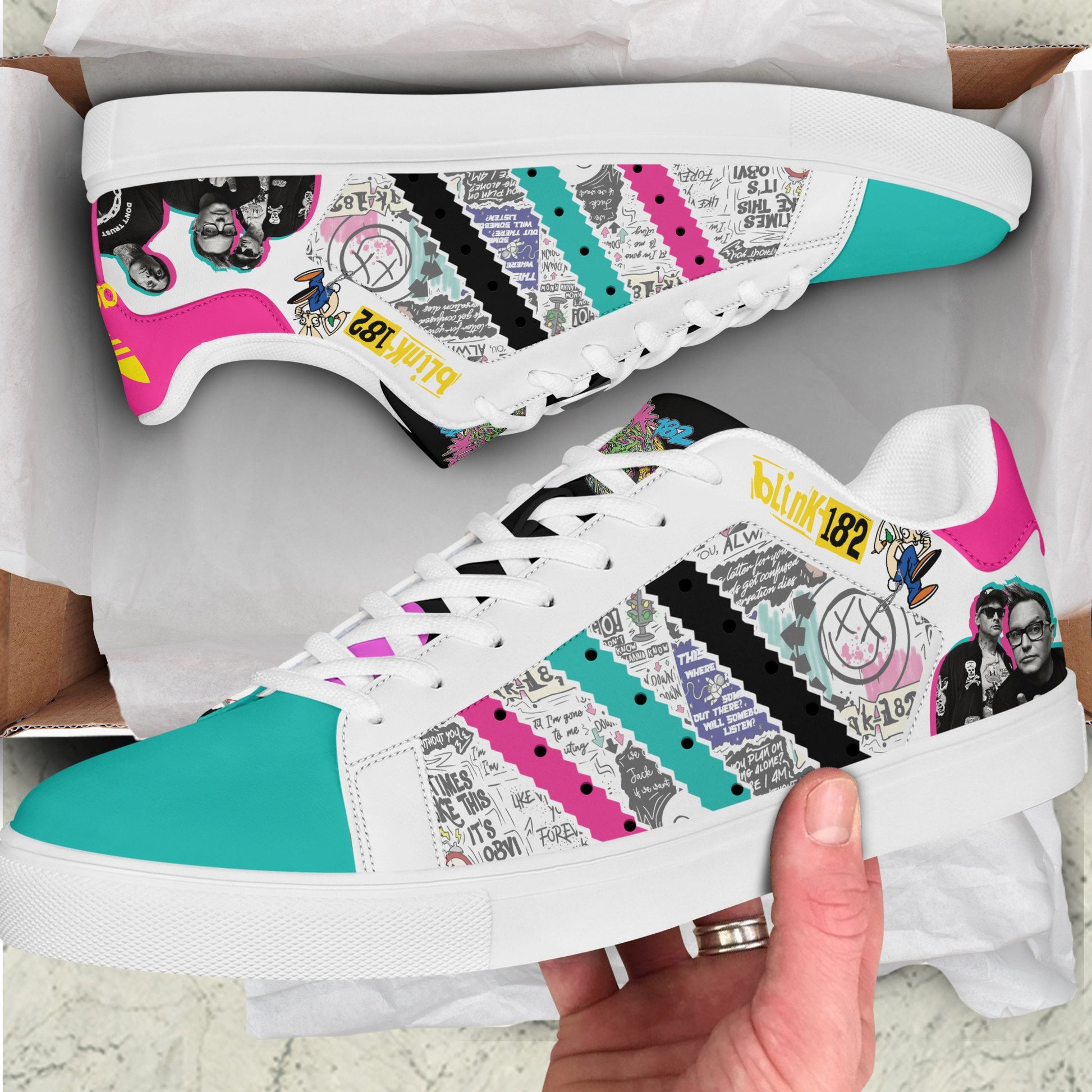 Ideafootwear Blink-182 Skate Stan Shoes Sneakes For Men And Women 1