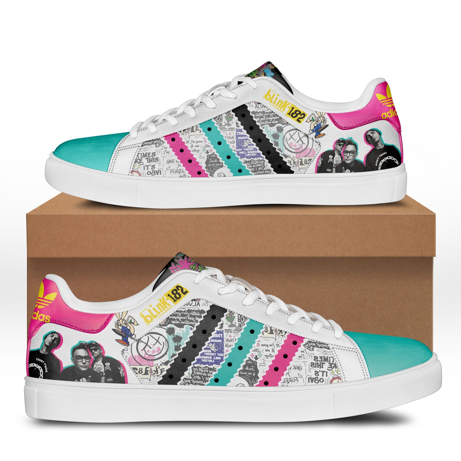 Ideafootwear Blink-182 Skate Stan Shoes Sneakes For Men And Women 1